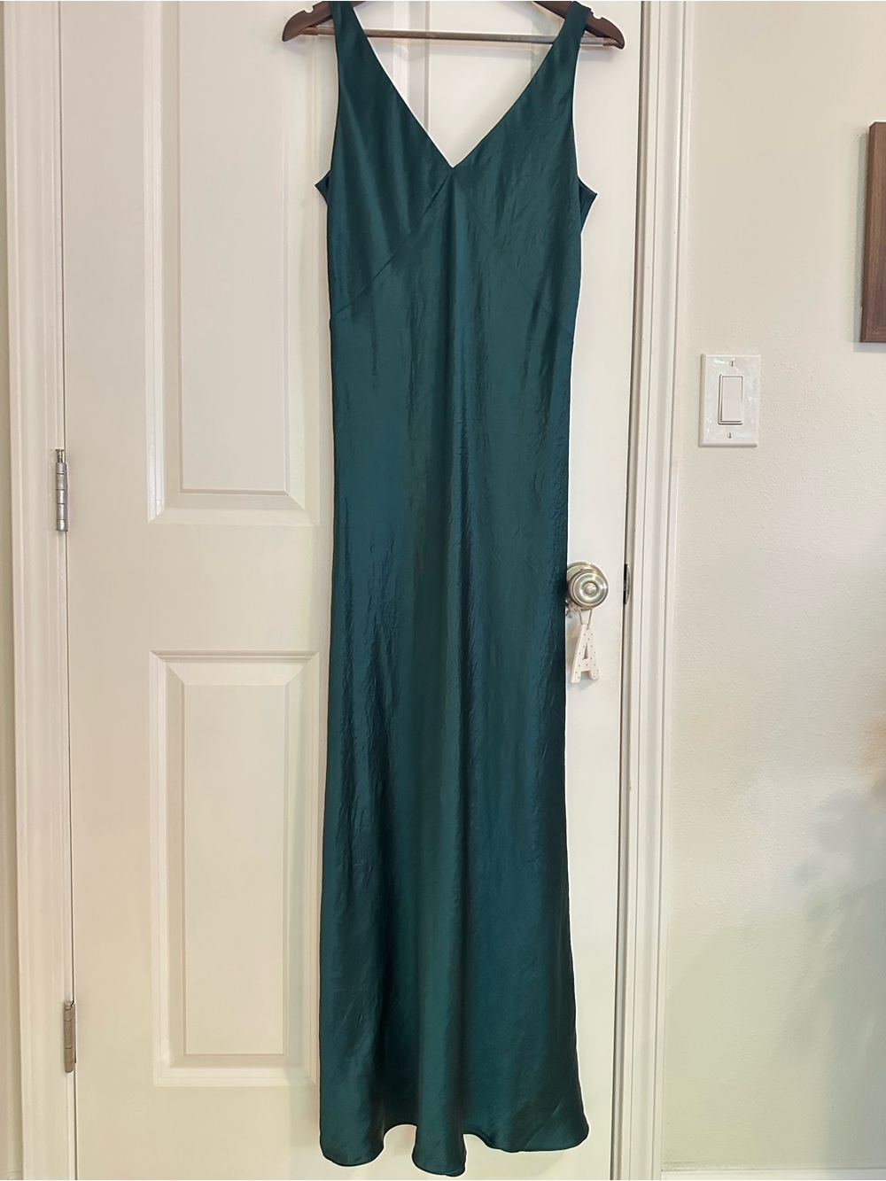 Vince V-Neck Maxi Slip Dress in Jade, M - Picture 2 of 5